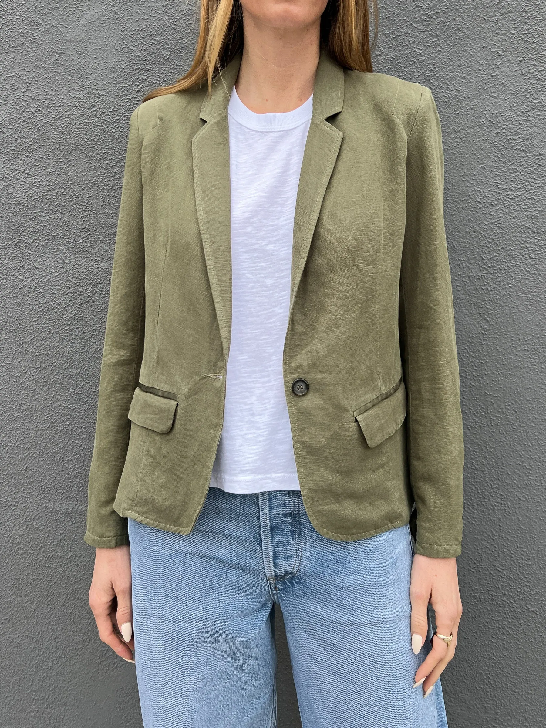 Owen Blazer in Linen - Military