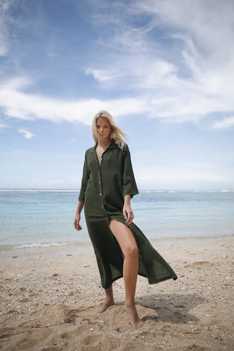PLACE TO GO DRESS - OLIVE