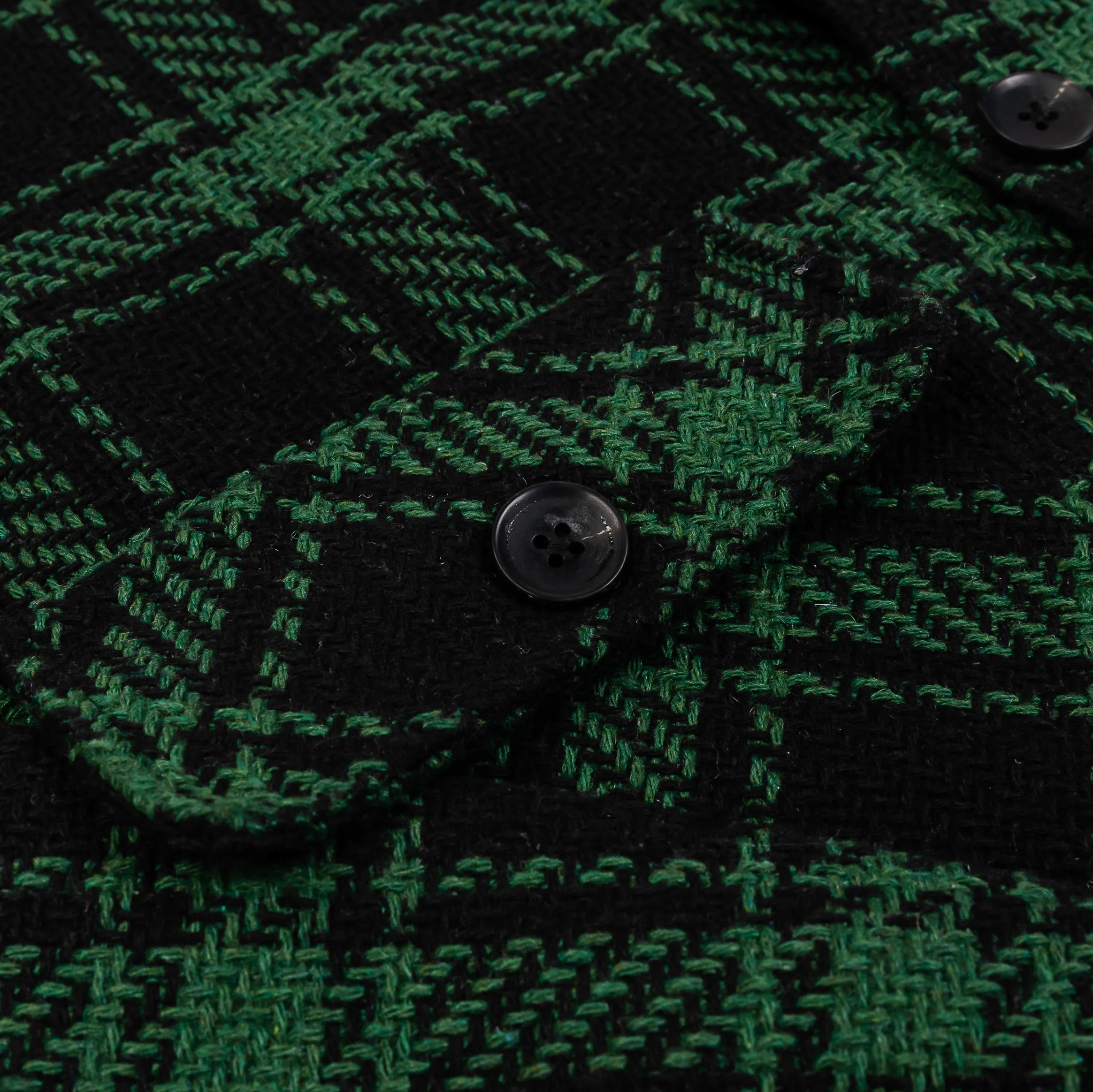 Plaid Oversized Shacket Mens Jacket (Green/Black)