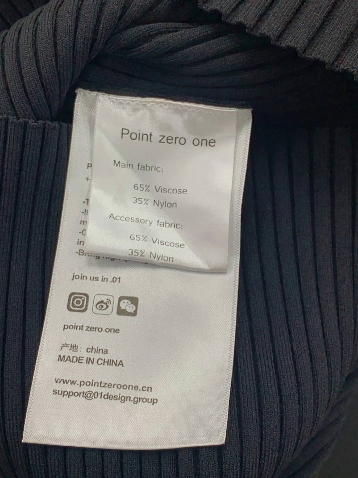 Point Zero One Black Ribbed Knit Top