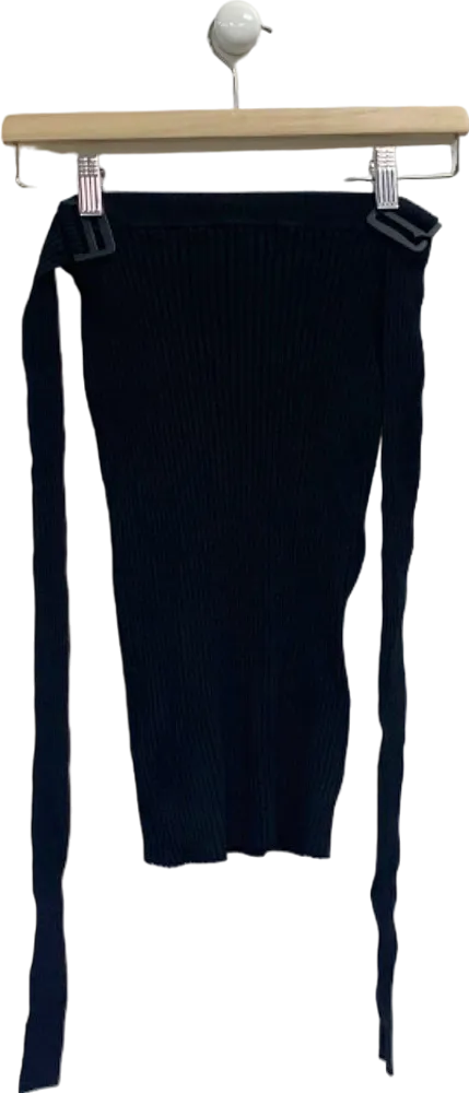Point Zero One Black Ribbed Knit Top