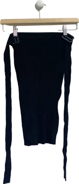 Point Zero One Black Ribbed Knit Top