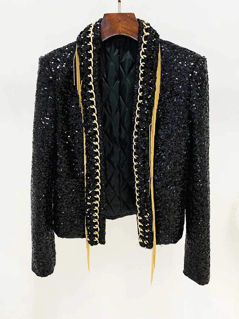 Pre Order:  Tassel Chain Sequined Blazer