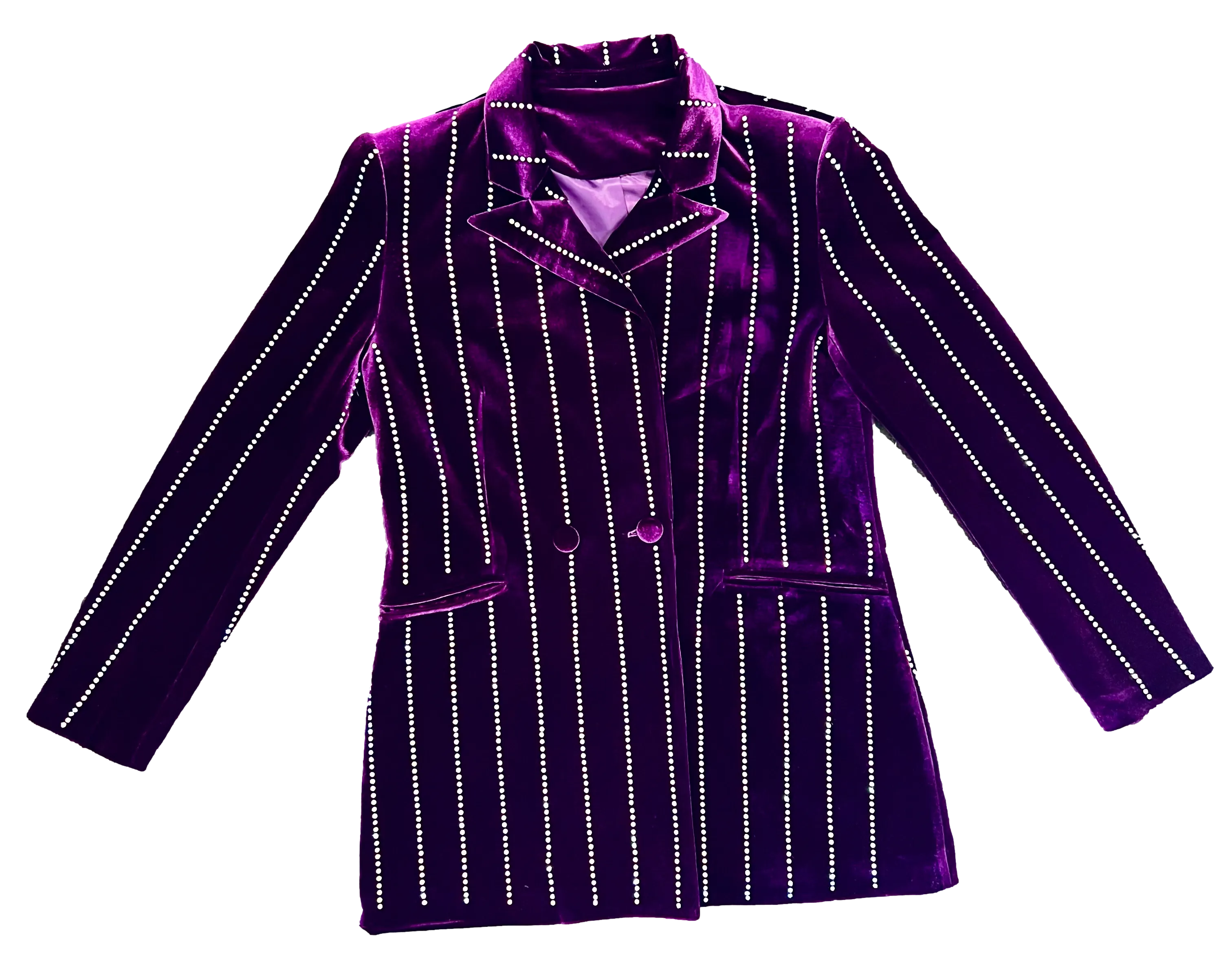 Rhinestone Pin Stripe Velvet Blazer
