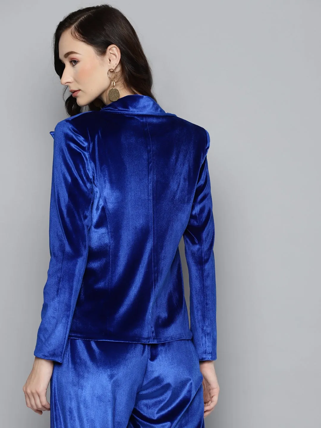 Royal Blue Velvet Classic Blazer