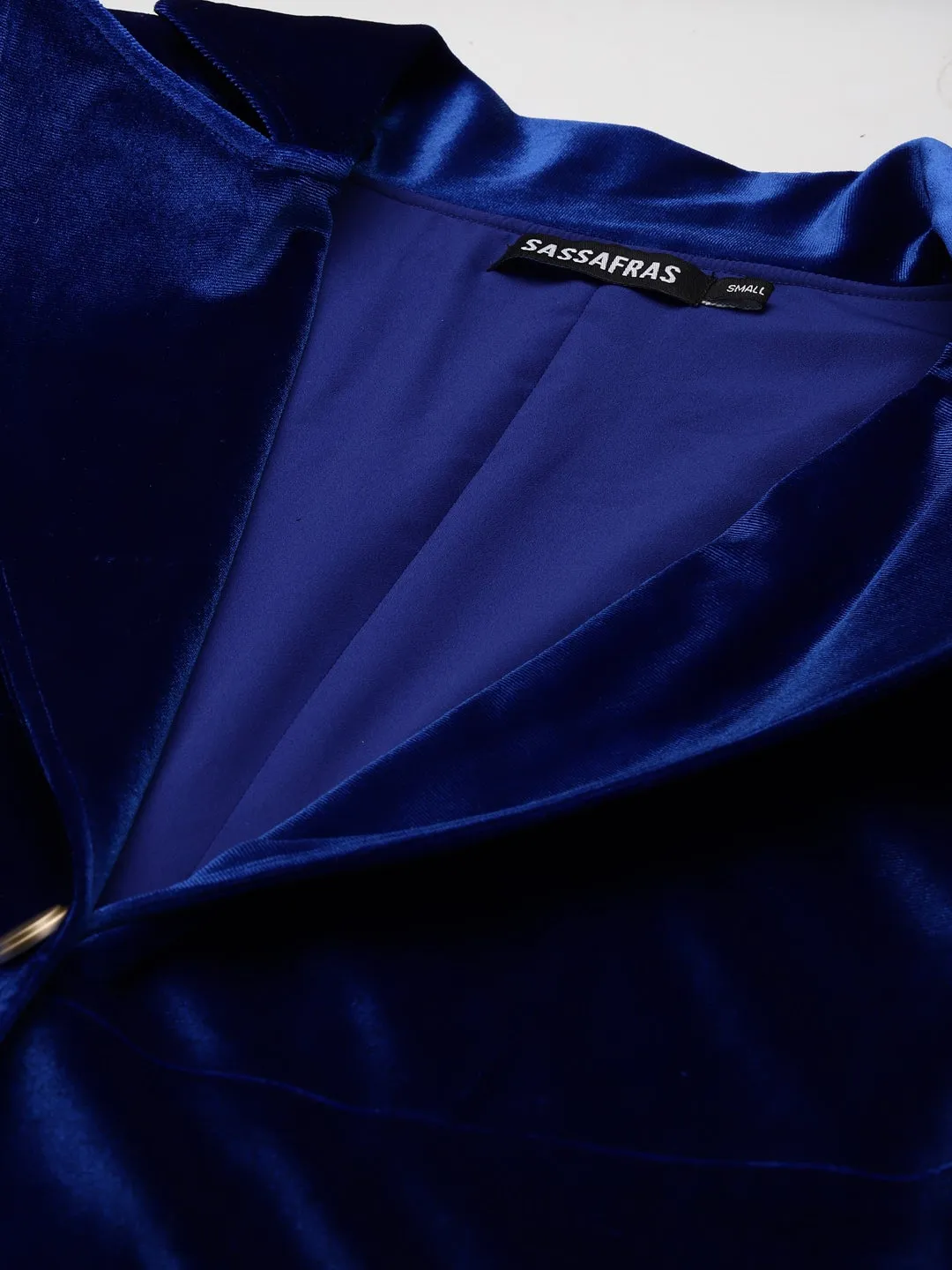 Royal Blue Velvet Classic Blazer