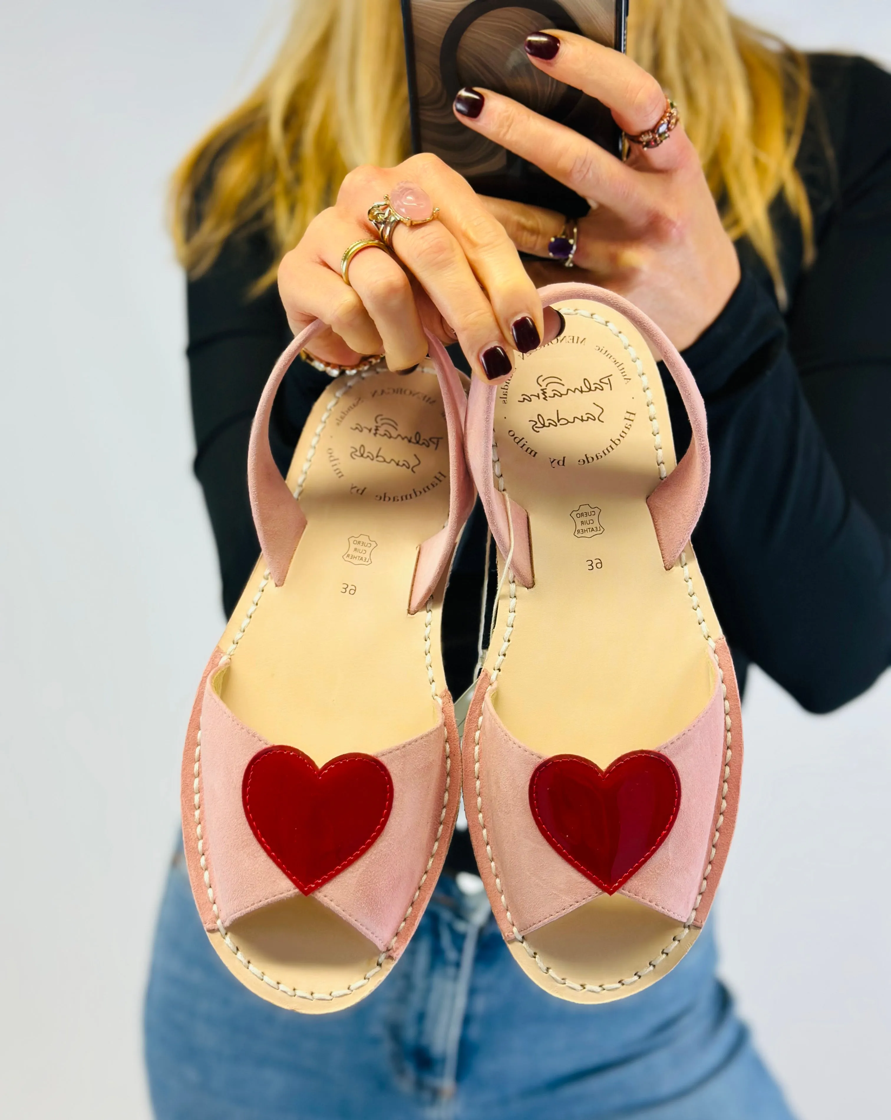 SAMPLE SALE Love Heart Avarcas SIZE 39