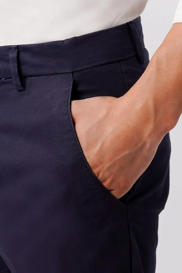Straight Fit Chinos - Navy Blue
