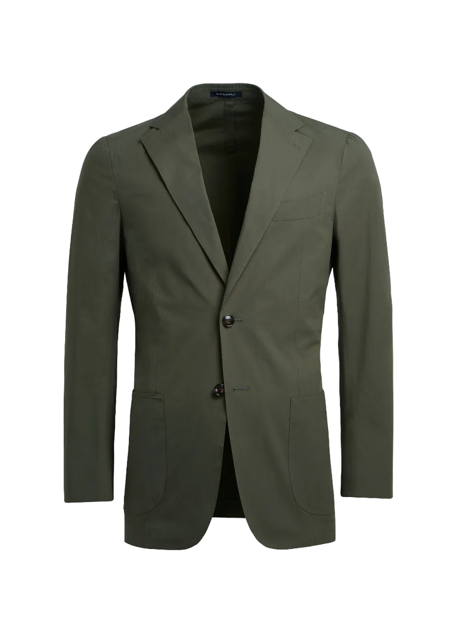 Suitsupply Mid Green Lazio Stretch Cotton Blazer  UK 44"