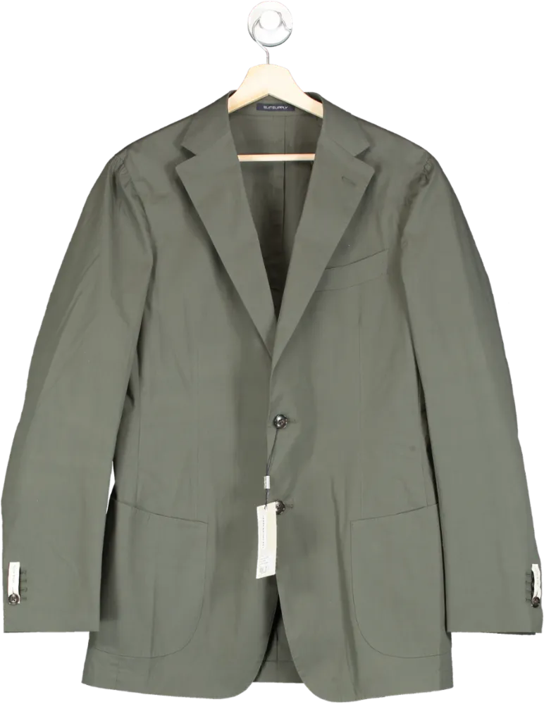 Suitsupply Mid Green Lazio Stretch Cotton Blazer  UK 44"