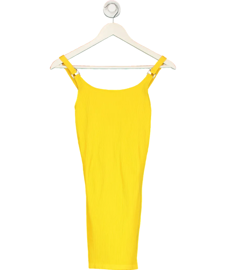 Urban Outfitters Yellow Carly Rib-knit Bodycon Dress UK S