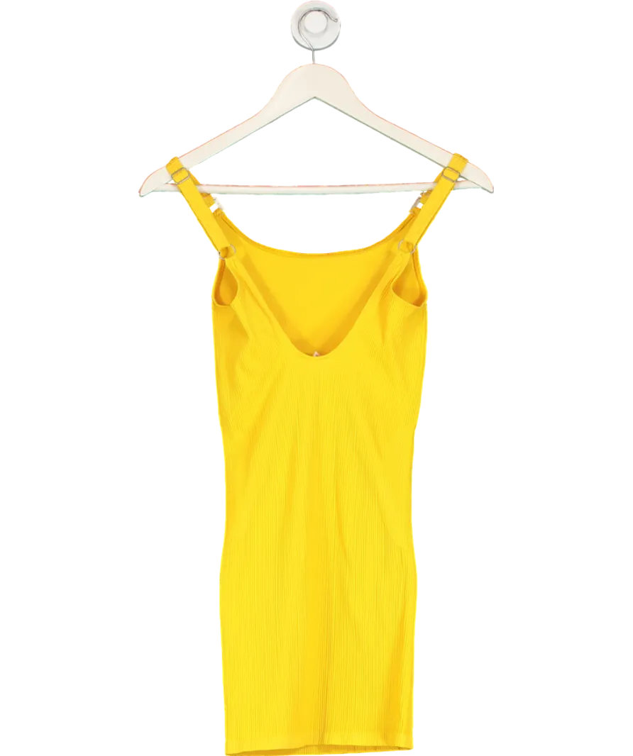 Urban Outfitters Yellow Carly Rib-knit Bodycon Dress UK S