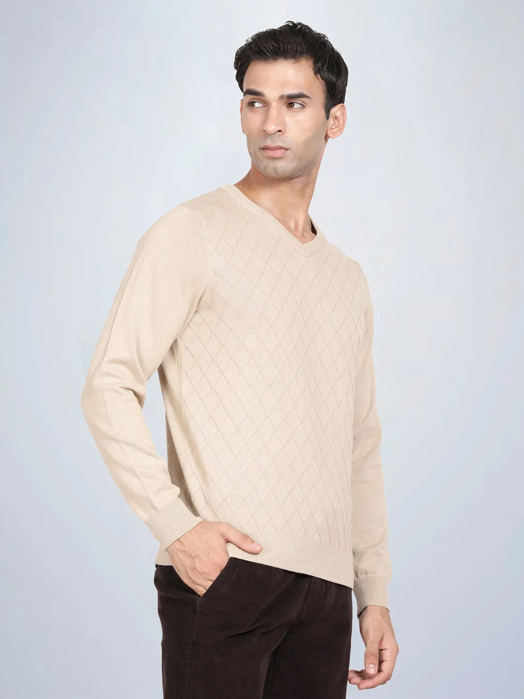 V Neck Safari Full Sleeve Pullover