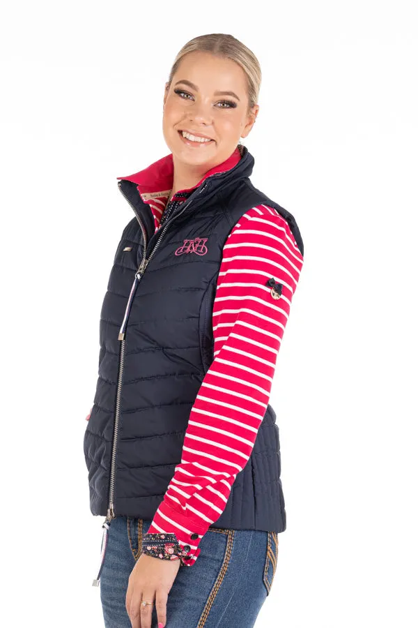 Winter Collection - EQ11-1 Navy Slimline Vest with Hot Pink Detail