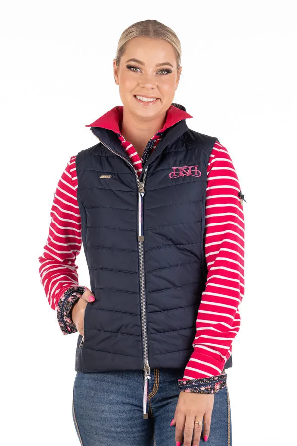 Winter Collection - EQ11-1 Navy Slimline Vest with Hot Pink Detail