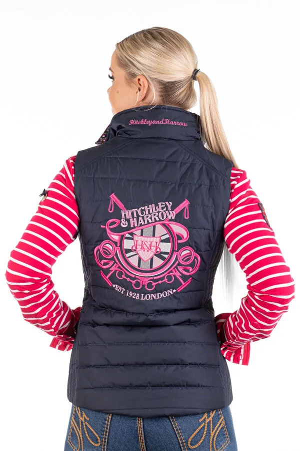 Winter Collection - EQ11-1 Navy Slimline Vest with Hot Pink Detail